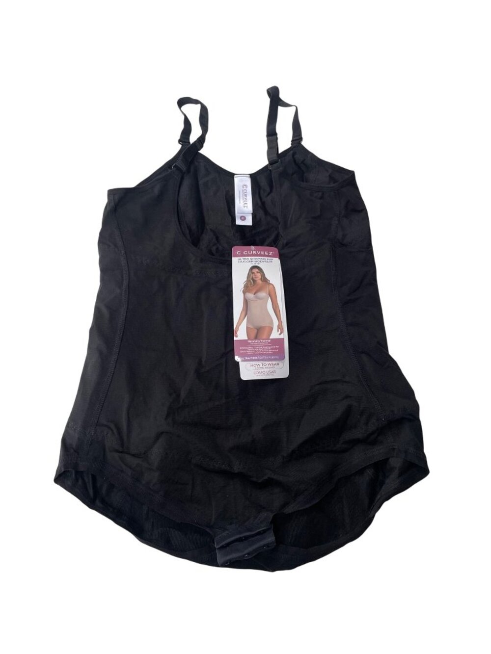 Curveez® Ultra Shaping Hip Hugger Bodysuit Shapewear Black Sz XL  CUR1515
